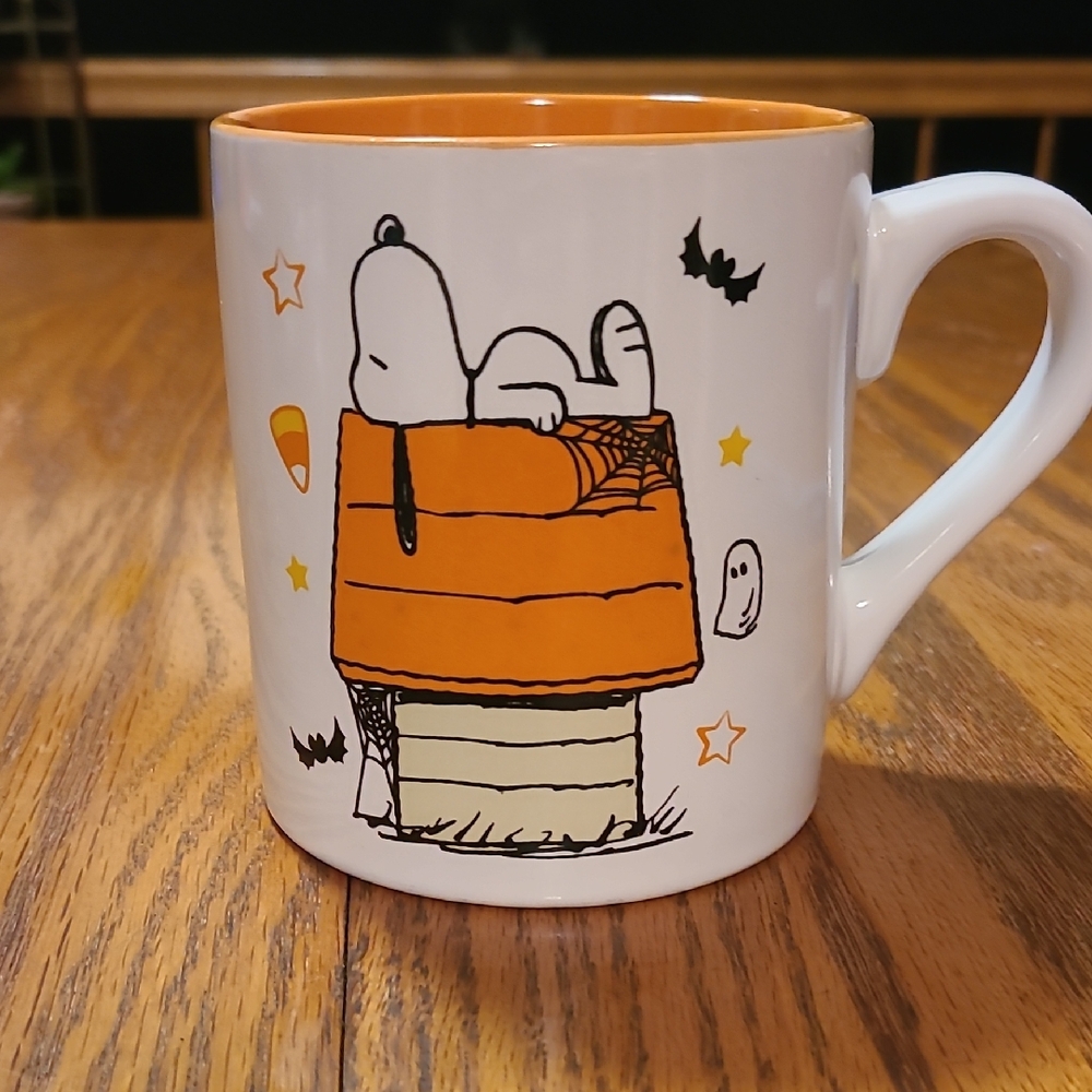 Snoopy Halloween Mug with Orange Interior
